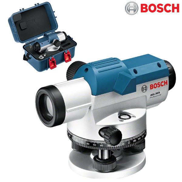 BOSCH 전문가용 광학 오토레벨기 26D/26배율 작업거리100m 방수 IP54 오토레벨 토목측량