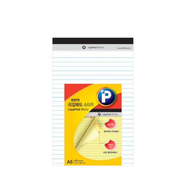 프린텍 리갈패드 스티키 노트 백색 127X203mm 노트패드 메모지 연습장 절취노트