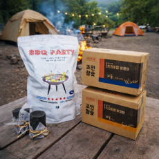 조인참숯 튀지 않는 비장탄 백탄 1kg 참숯 펜션 바베큐 고기 소용량 캠핑용 2개이상 구매시 장갑 증정